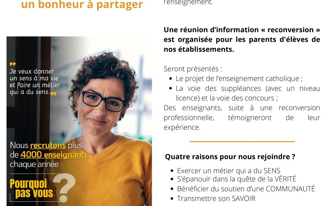 Devenir enseignant? Une reconversion possible
